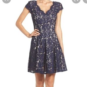 Eliza J Fit and Flare Dress in Navy
